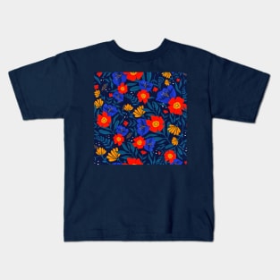 Colorful tropical floral pattern Kids T-Shirt